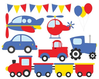 Transportation Clipart,Transportation Clip Art,Car Truck Clip Art,Train Clipart,Plane Clipart,Helicopter Clipart,Tractor