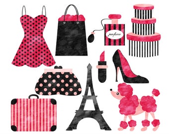 Parigi Clipart,Parigi ClipArt,Parigi Clipart Silhouette,Barboncino Clipart,Rosa Barboncino Clipart,Eiffle Tower Clipart,Franch