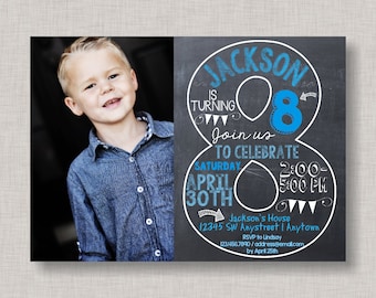 8th birthday invite etsy