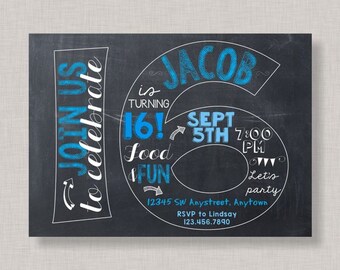 16th birthday invite etsy