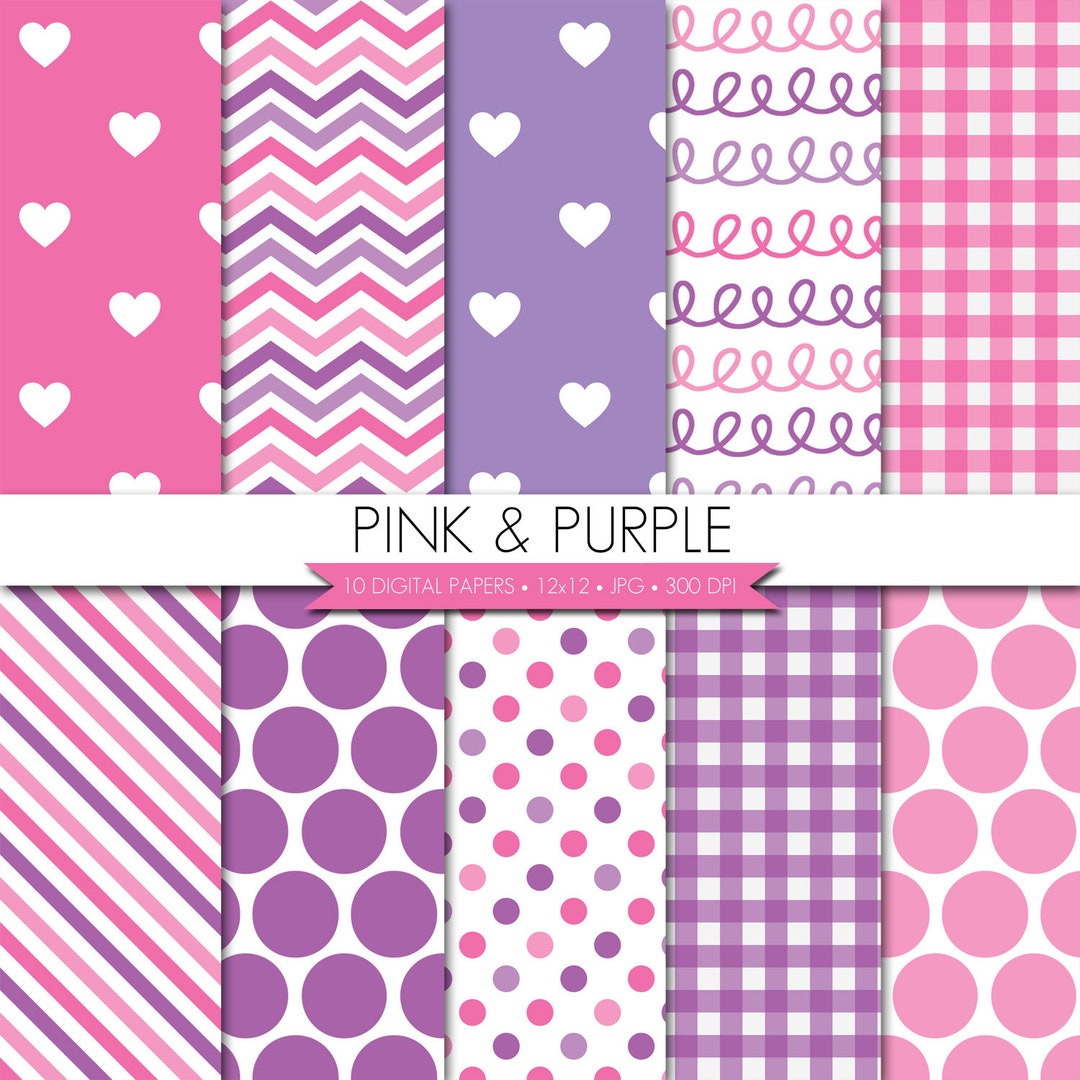 Girl Digital Paper,pink Purple Digital Paper,pink Purple Digital Paper ...