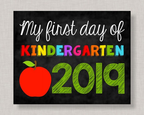 First Day of Kindergarten Sign,First Day of Kindergarten,First Day of School Sign,First Day of School Chalkboard,Printable Chalkboard Sign Il_570xn