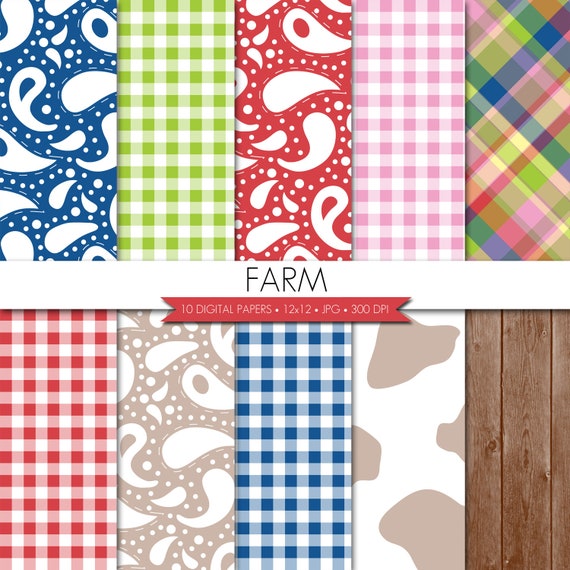 BUY 2 GET 1 FREE! Farm Digital Paper,Barnyard Digital Paper,Wood Digital Paper,Barn Digital Paper,Plaid Digital Paper,Farm Animals Paper Il_570xn