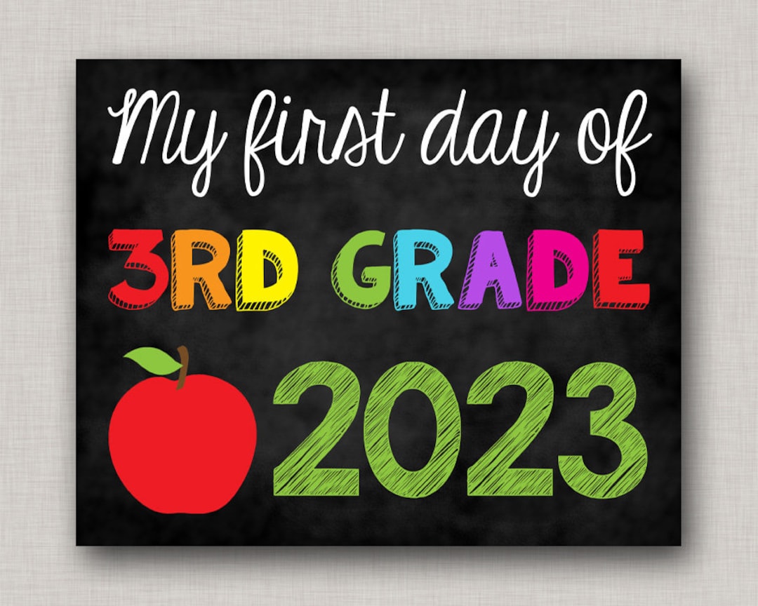 First Day Of Third Grade Signfirst Day Of 3rd Grade Etsy