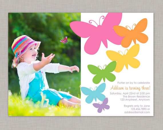 Butterfly Invitation, Butterfly Birthday Invitation, Butterfly Party, Printable Il_570xn
