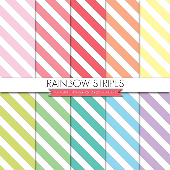 BUY 2 GET 1 FREE! Wide Stripes Digital Paper,Stripes Digital Paper,Diagonal Stripes Digital Paper,Pastel Paper,Digital Scrapbook Paper Il_570xn