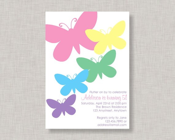 Butterfly Invitation, Butterfly Birthday Invitation, Butterfly Party, Printable Il_570xn