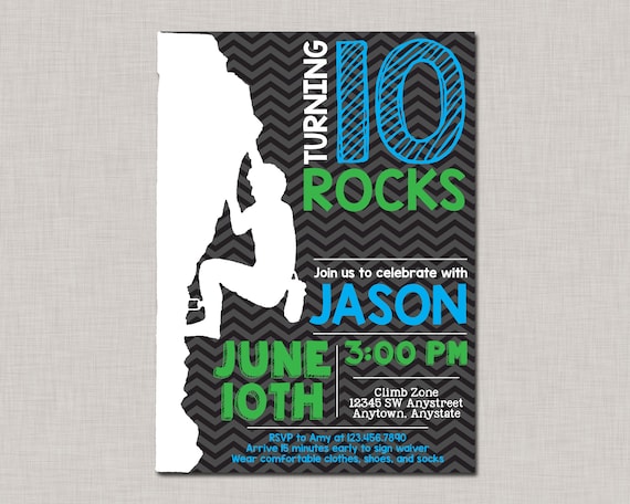 Rock Climbing Invitation, Rock Climbing Birthday Invitation, Rock Climbing Party Il_570xn