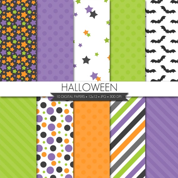 Halloween Digital Paper,Halloween Digital Paper Pack,Halloween Scrapbook Paper,Digital Scrapbook Paper Halloween,Teacher Digital Paper Il_570xn