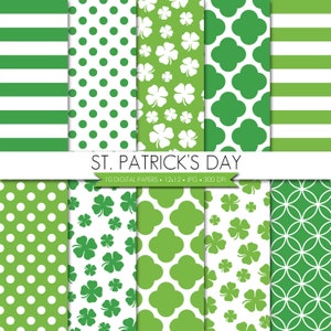 St Patrick's Day Digital Paper,St Patrick's Day Paper,St Patricks Day Scrapbook Paper,Digital Paper Pack,Digital Paper