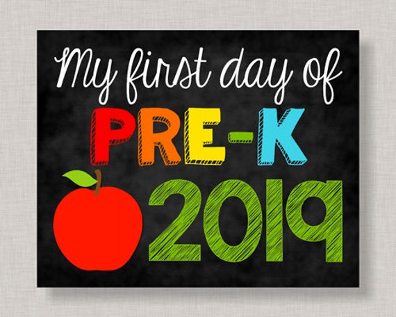 First Day of Pre K Sign,First Day of Pre K,First Day of Preschool Sign,First Day of School Sign,First Day of School Chalkboard,Printable Il_570xn