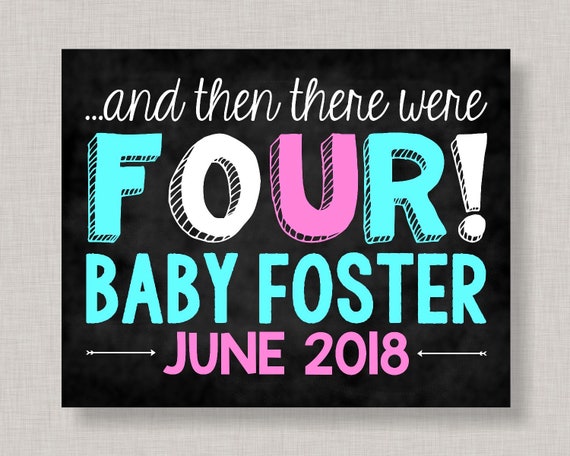 Pink or Blue Pregnancy Announcement,And Then There Were 4,And Then There Were Four,2nd Baby Pregnancy Announcement,Pregnancy Announcement Il_570xn