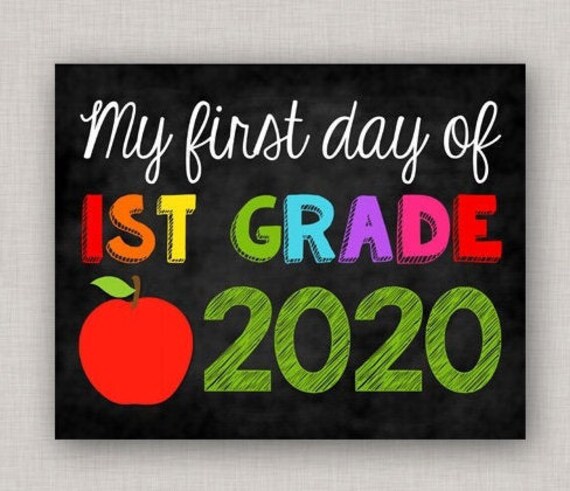 First Day of First Grade Sign,First Day of 1st Grade Sign,First Day of School Sign,First Day of School Chalkboard,Printable Chalkboard Sign Il_570xn