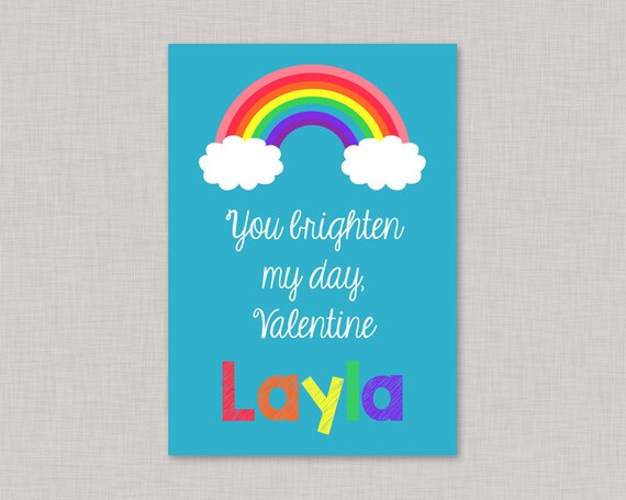 Valentine Classroom Cards,Rainbow Valentine Card,Rainbow Valentines,Classroom Valentines,Classroom Valentine's Day Card,Kids Valentine Cards Il_570xn