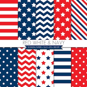 Red White Blue Digital Paper,4th of July Digital Paper,4th of July Digital Paper Pack,Stars and Stripes Digital Paper,Star