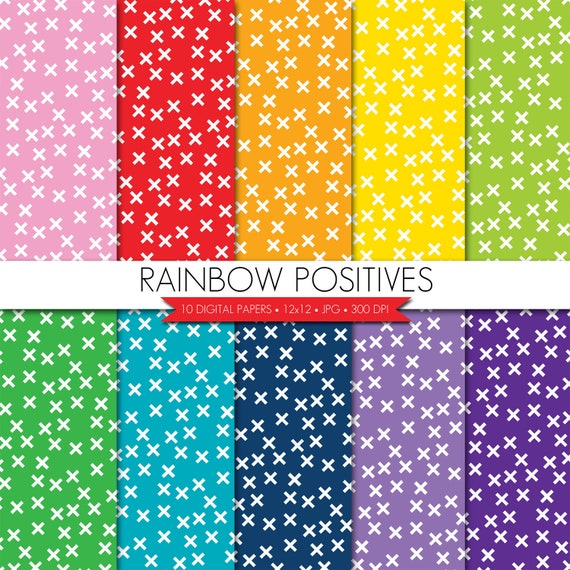 BUY 2 GET 1 FREE! Cross Digital Paper,Positives Digital Paper,Rainbow Digital Paper,Digital Paper Pack,Digital Scrapbook Paper Il_570xn