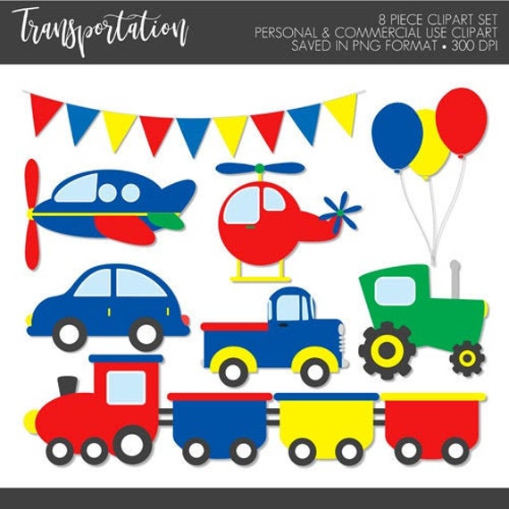 Transportation Clipart,Transportation Clip Art,Car Truck Clip Art,Train Clipart,Plane Clipart,Helicopter Clipart,Tractor Clipart,Car Clipart Il_570xn