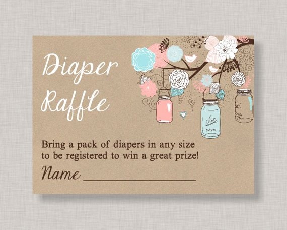 Diaper Raffle Card,Mason Jar Diaper Raffle Card,Gender Reveal Diaper Raffle Card,Baby Shower Diaper Raffle Card,Gender Neutral Diaper Raffle Il_570xn