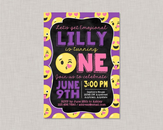 First Birthday Invitations Emoji First Birthday Invitations Emoji