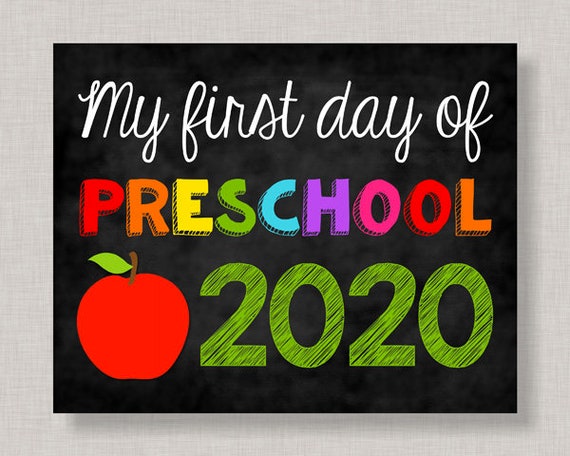 First Day of Preschool Sign,First Day of Preschool,First Day of School Sign,First Day of School Chalkboard,Printable Chalkboard Sign,2020 Il_570xn