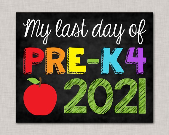 Last Day of Pre K4 Sign,LastDay of Pre K4,Last Day of Preschool Sign,Last Day of 4 Year Old Preschool Sign,Last Day of School Chalkboard Il_570xn