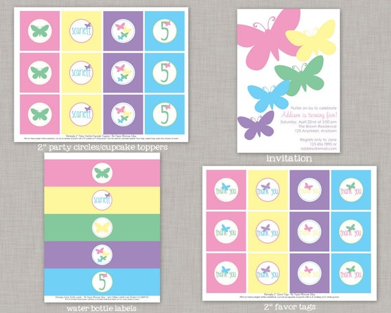 Butterfly Birthday, Butterfly Birthday Decorations, Butterfly Party, Printable Il_570xn