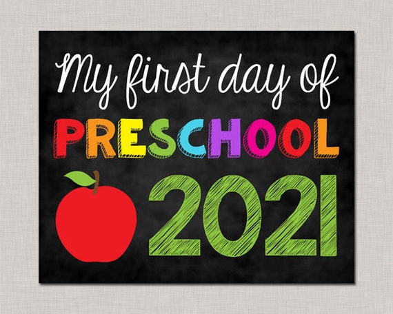 First Day of Preschool Sign,First Day of Preschool,First Day of School Sign,First Day of School Chalkboard,Printable Chalkboard Sign,2021 Il_570xn