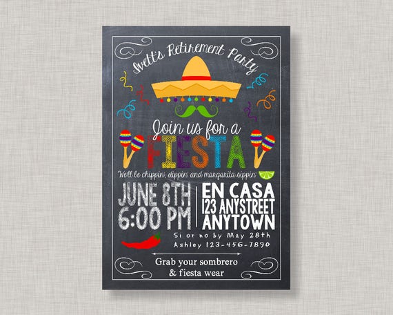 Fiesta Retirement Invitation, Fiesta Invitation, Retirement Party Invitation, Fiesta, Retirement Party, Retirement Invitation, Retirement Il_570xn
