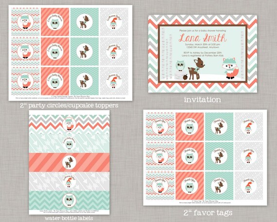 Winter Woodland Baby Shower, Woodland Animals, Forest Animals, Christmas Baby Shower, Winter Baby Shower Il_570xn