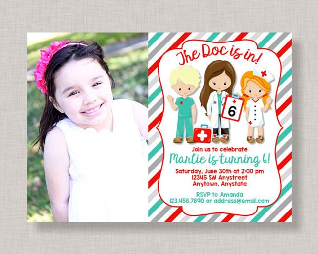 doctor invitation doctor birthday invitation doctor birthday party dress up party invitation