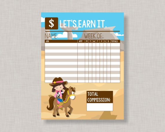 Kids Commission Chart,Kids Chore Chart Printable,Chore Chart Printable,Kids Chore Chart,Kids Envelopes System,Cash Envelope System for kids Il_570xn