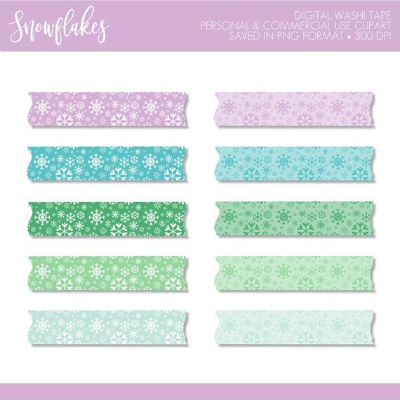 Snowflakes Washi Tape,Winter Washi Tape,Christmas Washi Tape,Washi Tape  Clip Art,Digital Washi Tape,Planner Stickers