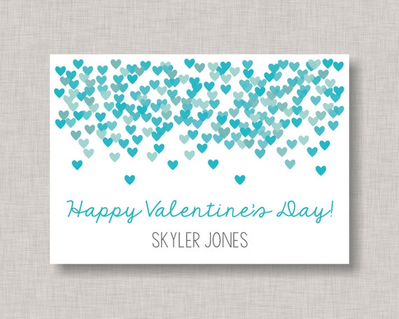 Valentine Classroom Cards, Confetti Valentine Card, Classroom Valentine Card, Valentine's Day, Heart Valentine Card, Kids Valentine Cards Il_570xn