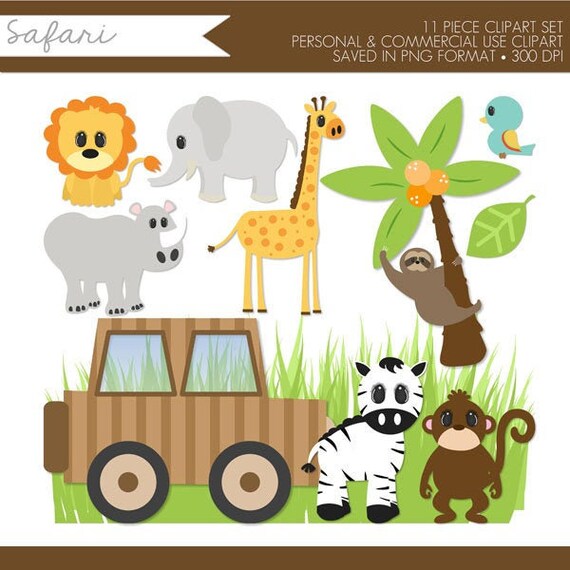 Safari Animal Clipart Safari Clipart Jungle Animals Clipart Safari Truck Clipart Animal Clipart Sloth Clipart Zoo Clipart Giraffe Clipart By The Paper Blossom Shop Catch My Party