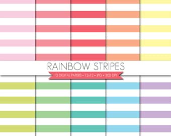 Wide Stripes Digital Paper,Stripes Digital Paper,Horizontal Stripes Digital Paper,Stripes Paper,Digital Scrapbook Paper