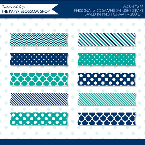 WASHI TAPE SET - OCEAN / TEAL BLUE – Live Love Posh