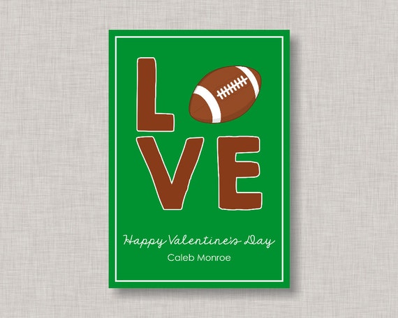 Valentine Classroom Cards,Football Valentine Card,Classroom Valentine Card,Valentine's Day, Football Valentines,Kids Valentine Cards Il_570xn