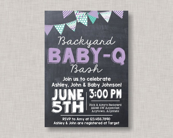 backyard baby shower invitations