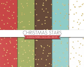 Christmas Digital Paper,Star Digital Paper,Christmas Digital Scrapbook Paper,Stars Digital Paper,Glitter Christmas Paper