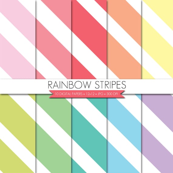 BUY 2 GET 1 FREE! Wide Stripes Digital Paper,Stripes Digital Paper,Diagonal Stripes Digital Paper,Pastel Paper,Digital Scrapbook Paper Il_570xn