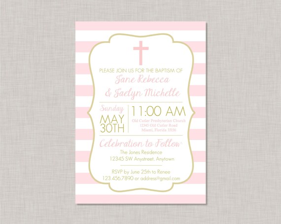 Twin Baptism Invitation, Twin Girl Baptism Invitation, Sibling Baptism Invitation, Joint Baptism Invitation, Baptism Invitation for two girl Il_570xn