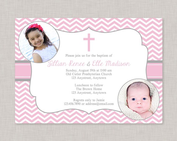baptism invitations girltwin baptism