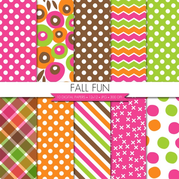 BUY 2 GET 1 FREE! Fall Digital Paper,Autumn Digital Paper,Fall Paper,Thanksgiving Digital Paper,Pink Digital Paper,Polka Dot Digital Paper Il_570xn