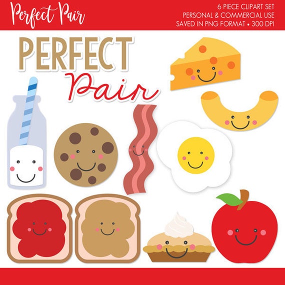 BUY 2 GET 1 FREE! Perfect Pair Clipart,Valentine Card Clipart,Valentine's Day Clipart,Food Clipart,Milk and Cookies Clipart,Valentine Il_570xn