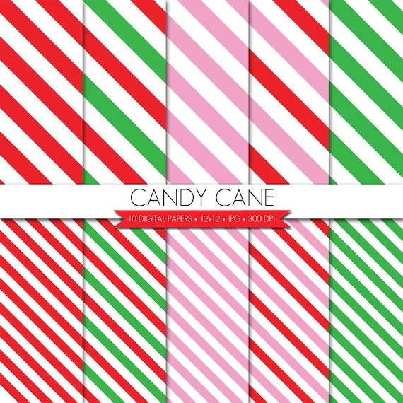 BUY 2 GET 1 FREE! Christmas Digital Paper,Candy Cane Stripes Digital Paper,Red Green Pink Digital Paper,Christmas Scrapbook Paper Il_570xn