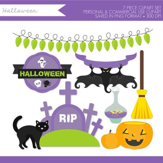 BUY 2 GET 1 FREE! Halloween Clipart,Halloween Clip Art,Halloween Party Clipart,Jack o Lantern Clip Art,Black CAt Clipart,Pumpkin Clipart Il_570xn