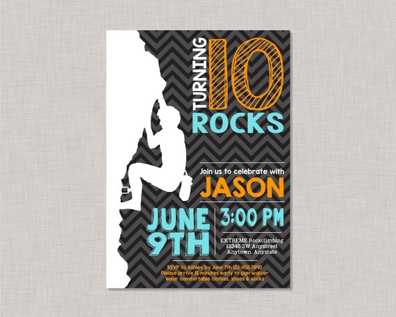 Rock Climbing Invitation, Rock Climbing Birthday Invitation, Rock Climbing Party, Rock Climbing Birthday Party, Rock Climbing Invite Il_570xn