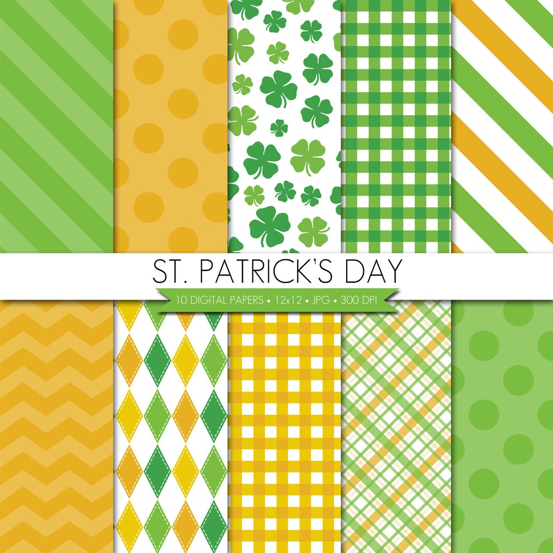 St Patrick's Day Digital Paper,st Patrick's Day Paper,st Patricks Day ...