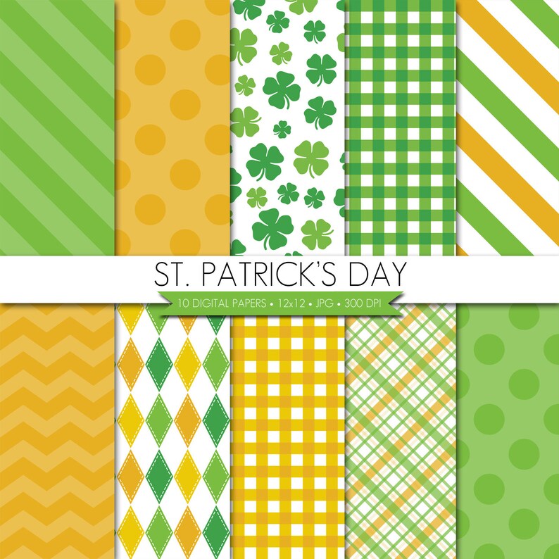 BUY 2 GET 1 FREE St Patrick's Day Digital PaperSt | Etsy