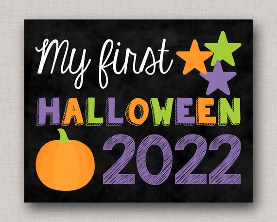 My First Halloween Sign,First Halloween,My First Halloween Chalkboard,First Halloween Chalkboard,Printable Chalkboard Sign,My First Sign Il_570xn